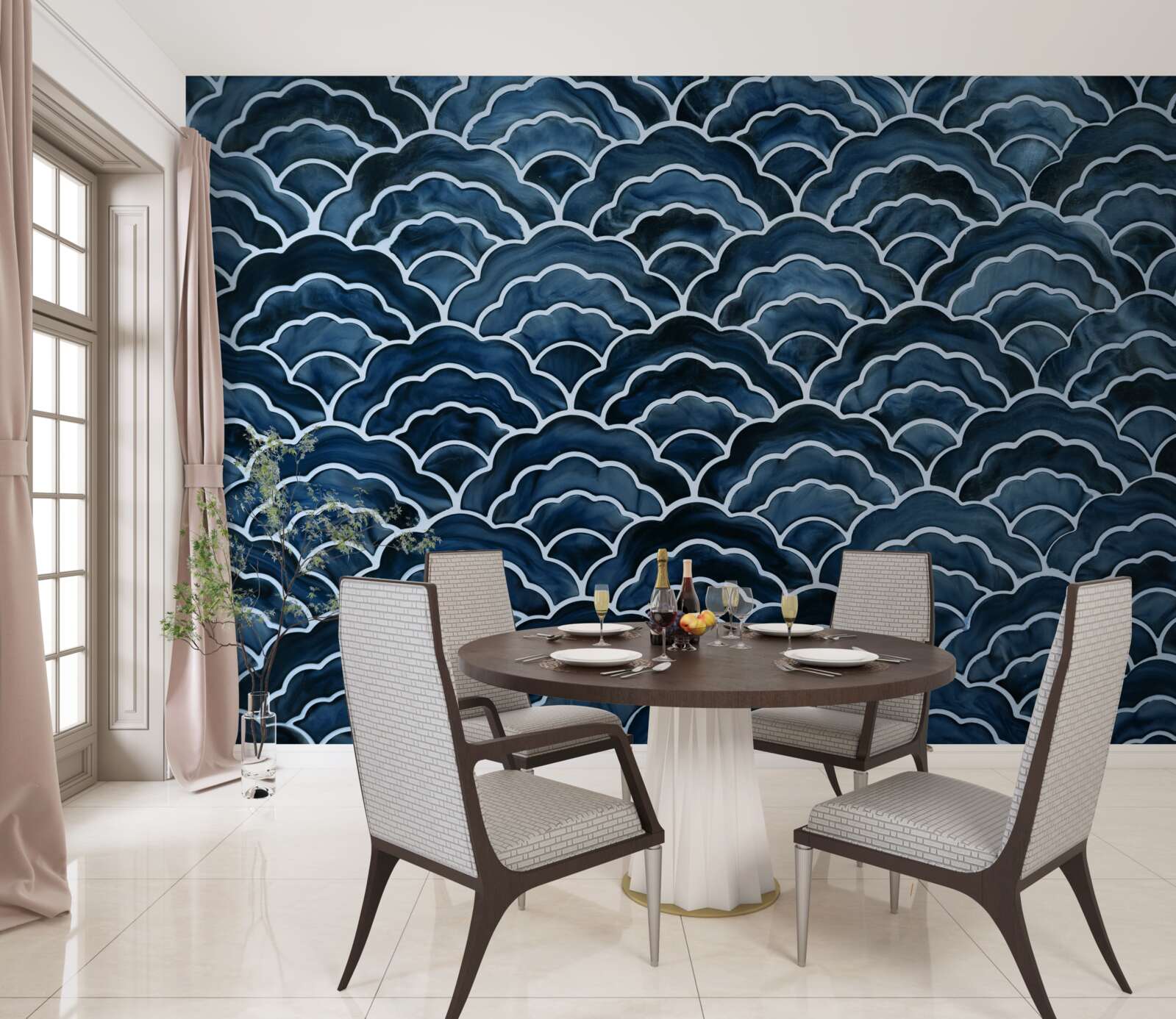 Фотошпалери нічні морські хвилі плавно перетікають