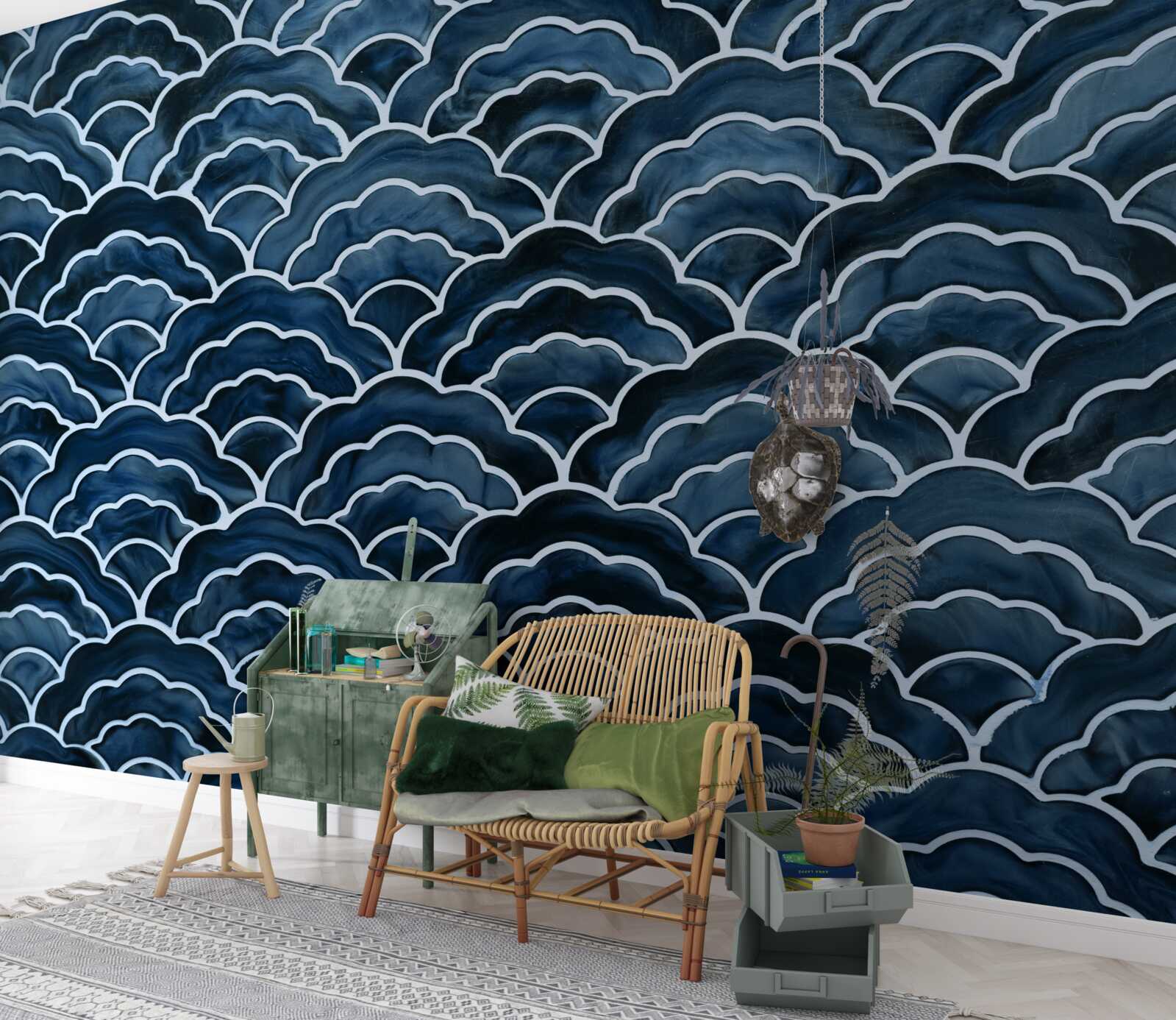 Фотошпалери нічні морські хвилі плавно перетікають