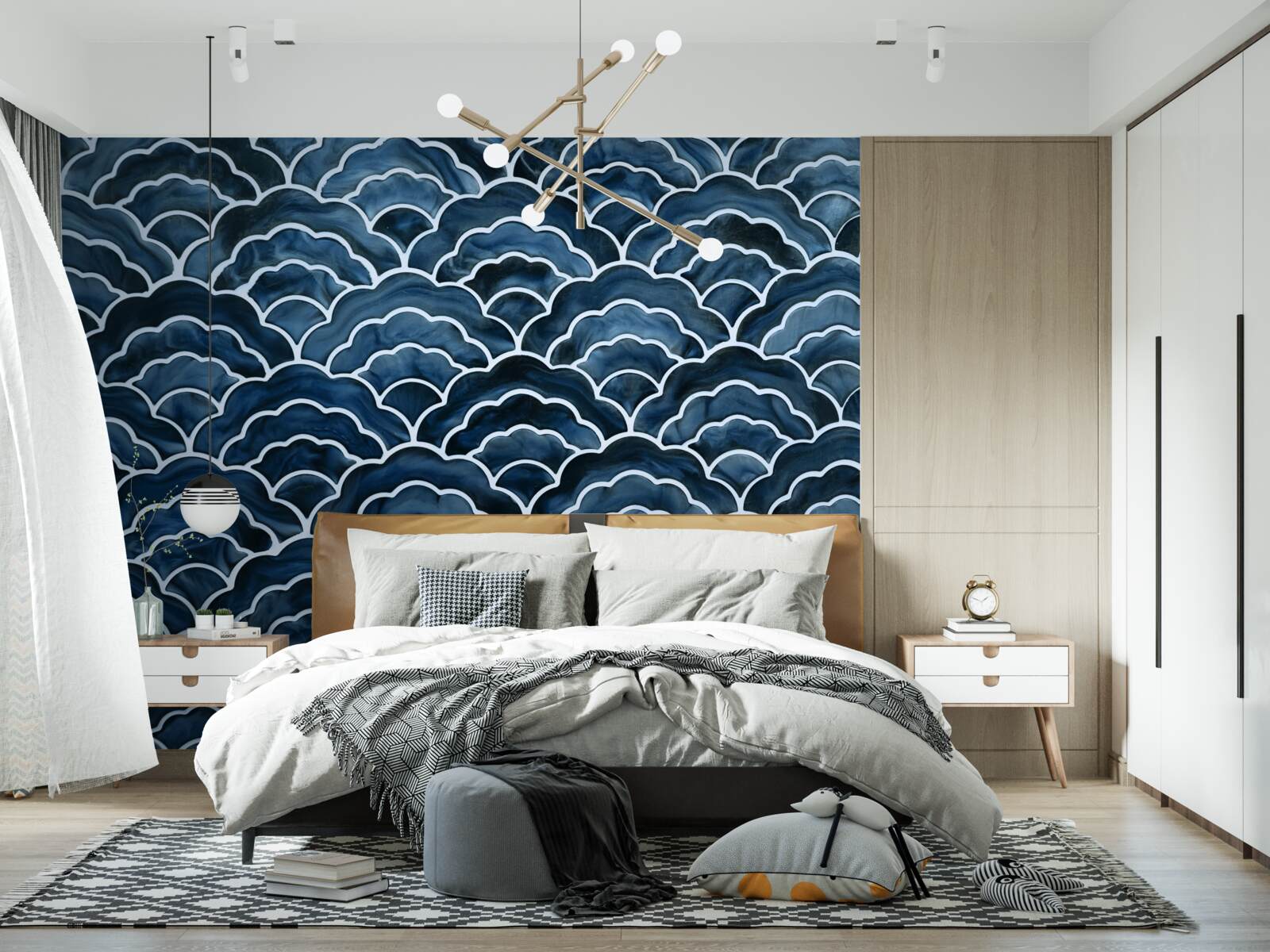 Фотошпалери нічні морські хвилі плавно перетікають