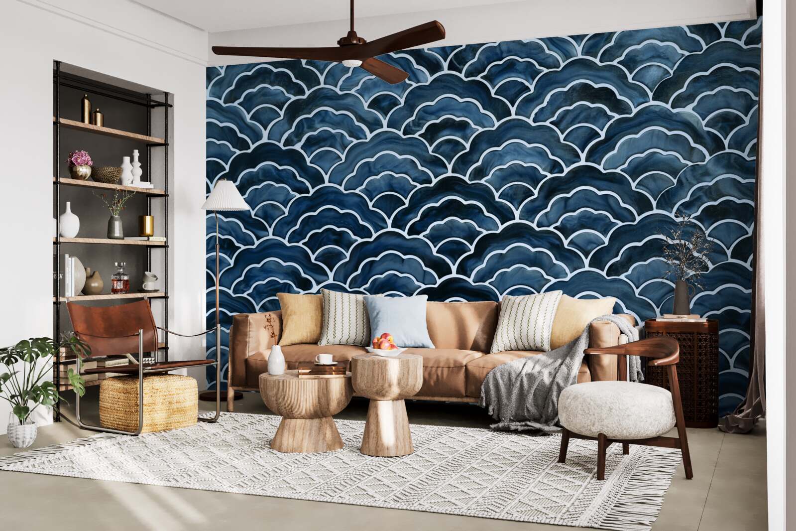 Фотошпалери нічні морські хвилі плавно перетікають