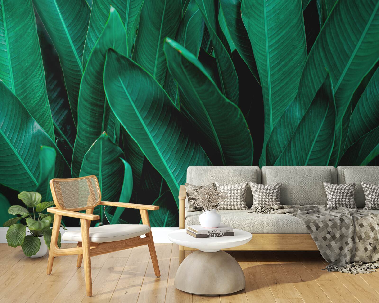 Фотошпалери папороть зі світло-смарагдовим відтінком