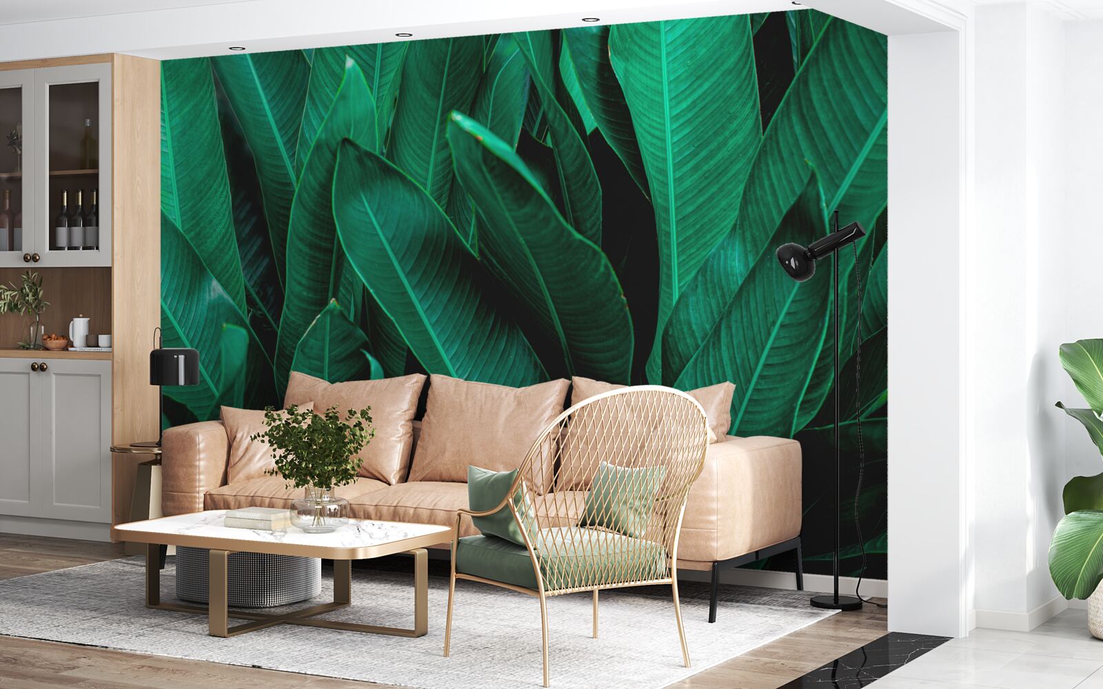 Фотошпалери папороть зі світло-смарагдовим відтінком