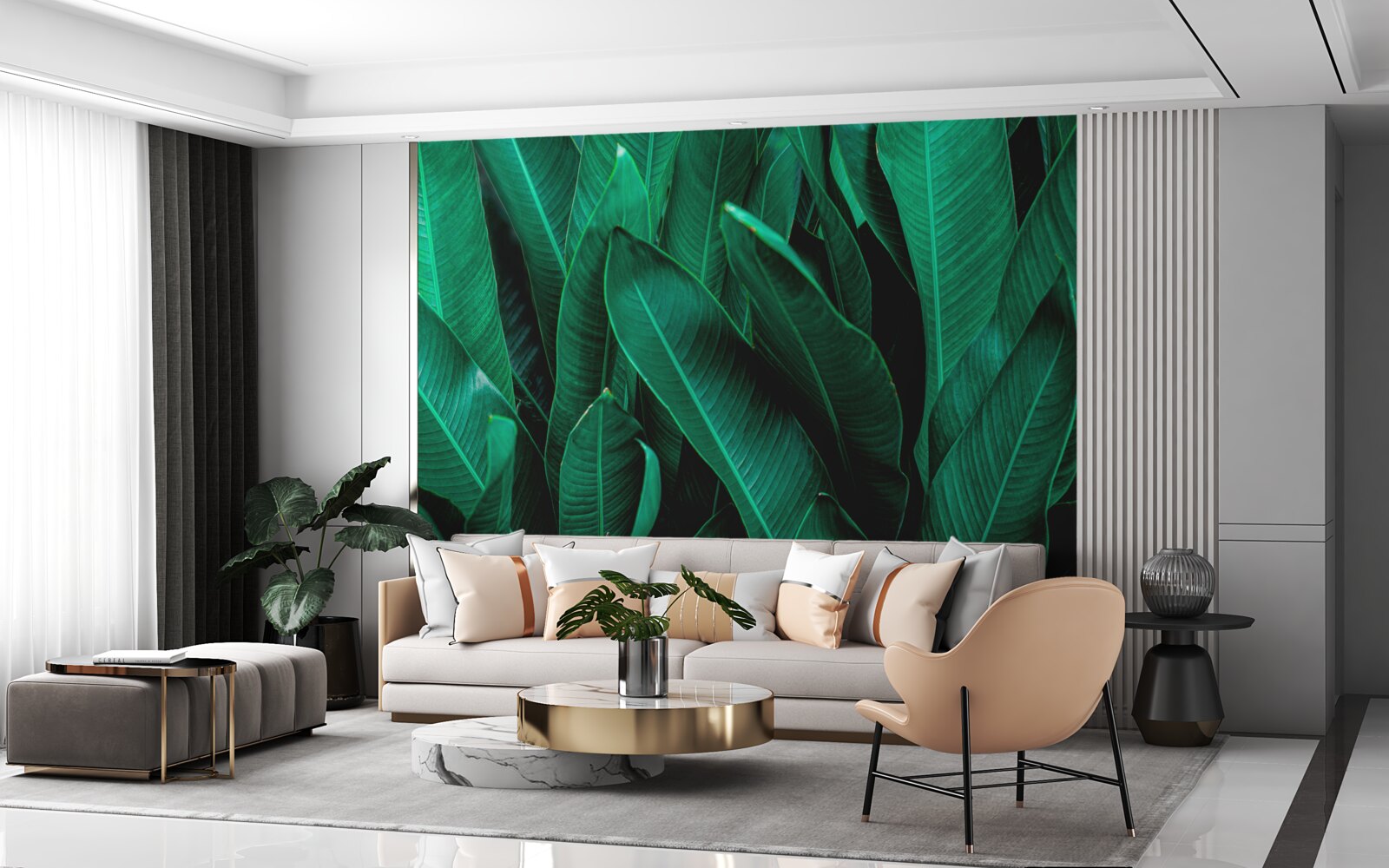 Фотошпалери папороть зі світло-смарагдовим відтінком