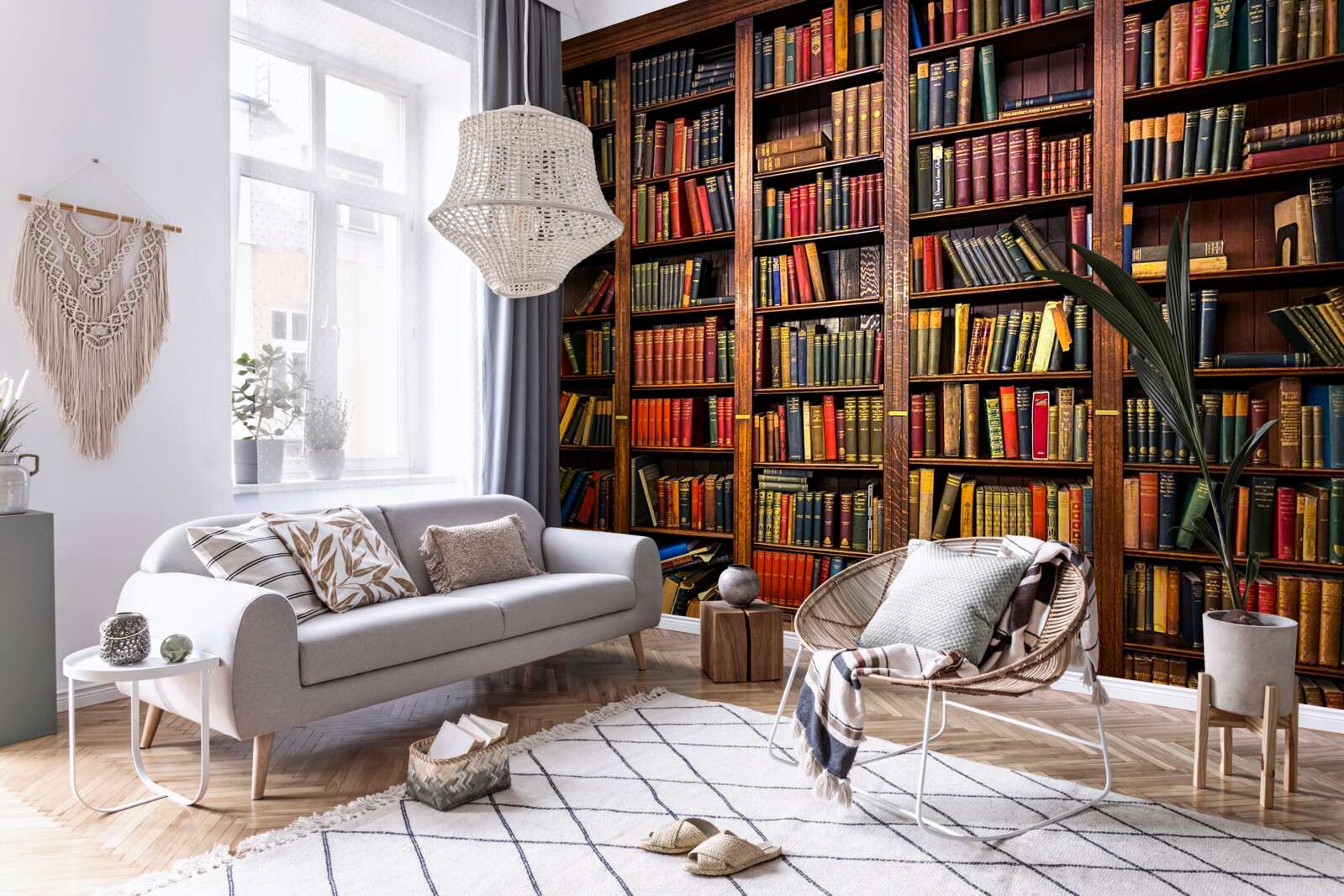 Фотошпалери велика бібліотека з книгами