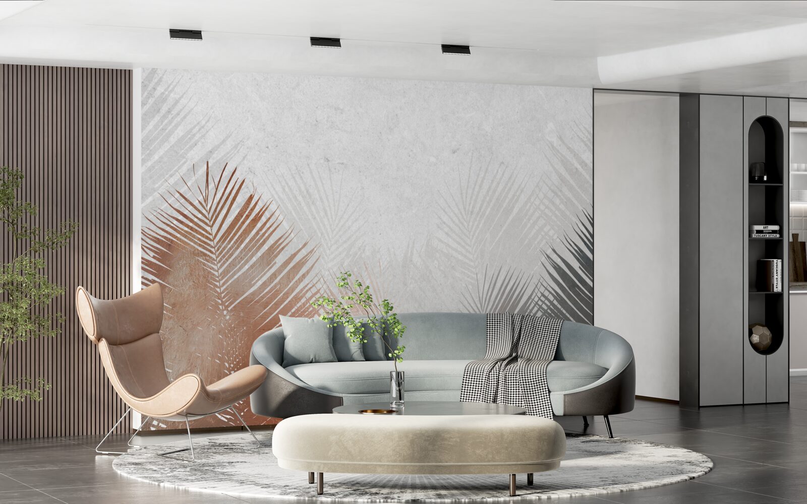 Фотошпалери осіння абстракція в туманному лісі