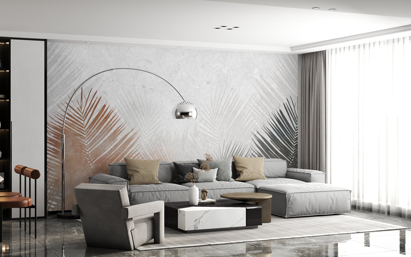 Фотошпалери осіння абстракція в туманному лісі