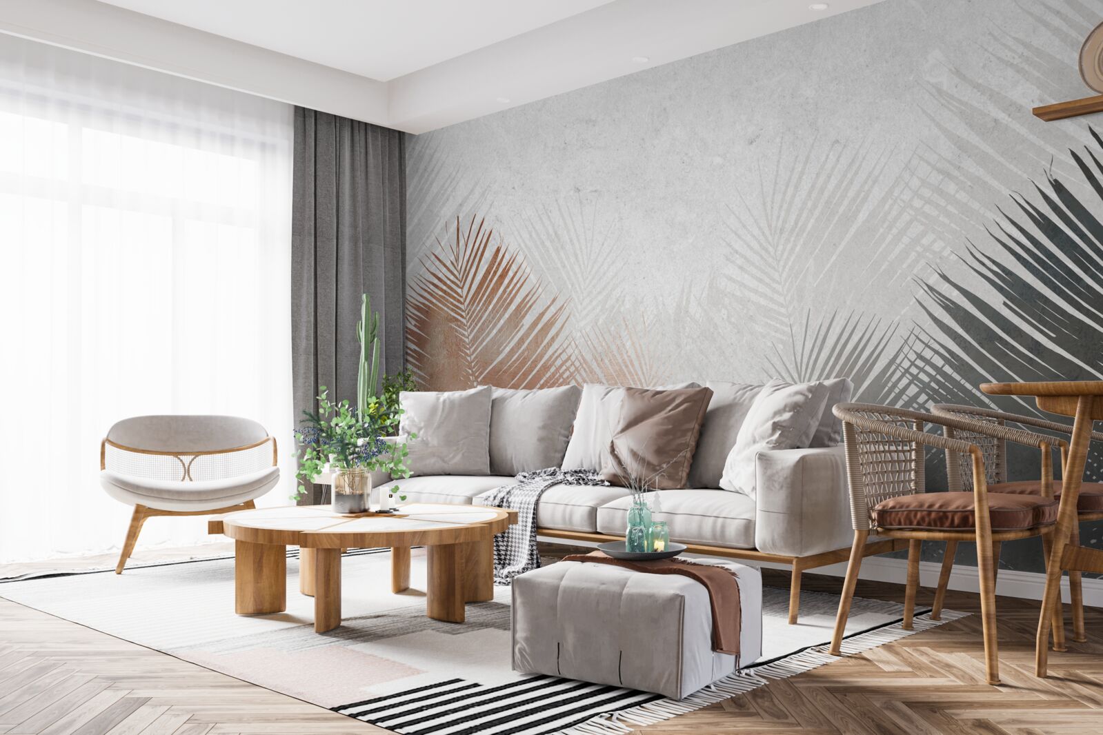 Фотошпалери осіння абстракція в туманному лісі