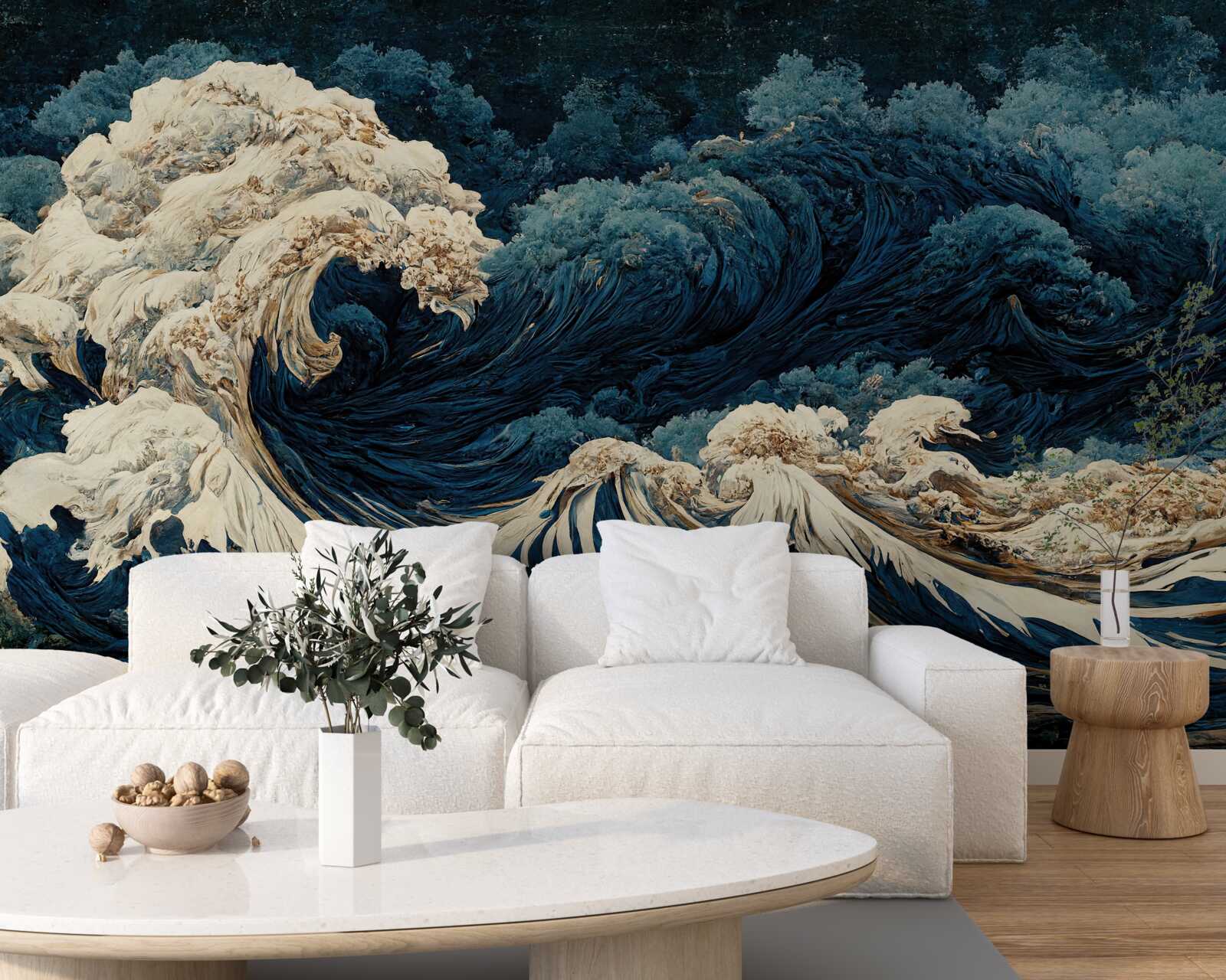 Фотошпалери зображення океанських хвиль під нічним небом