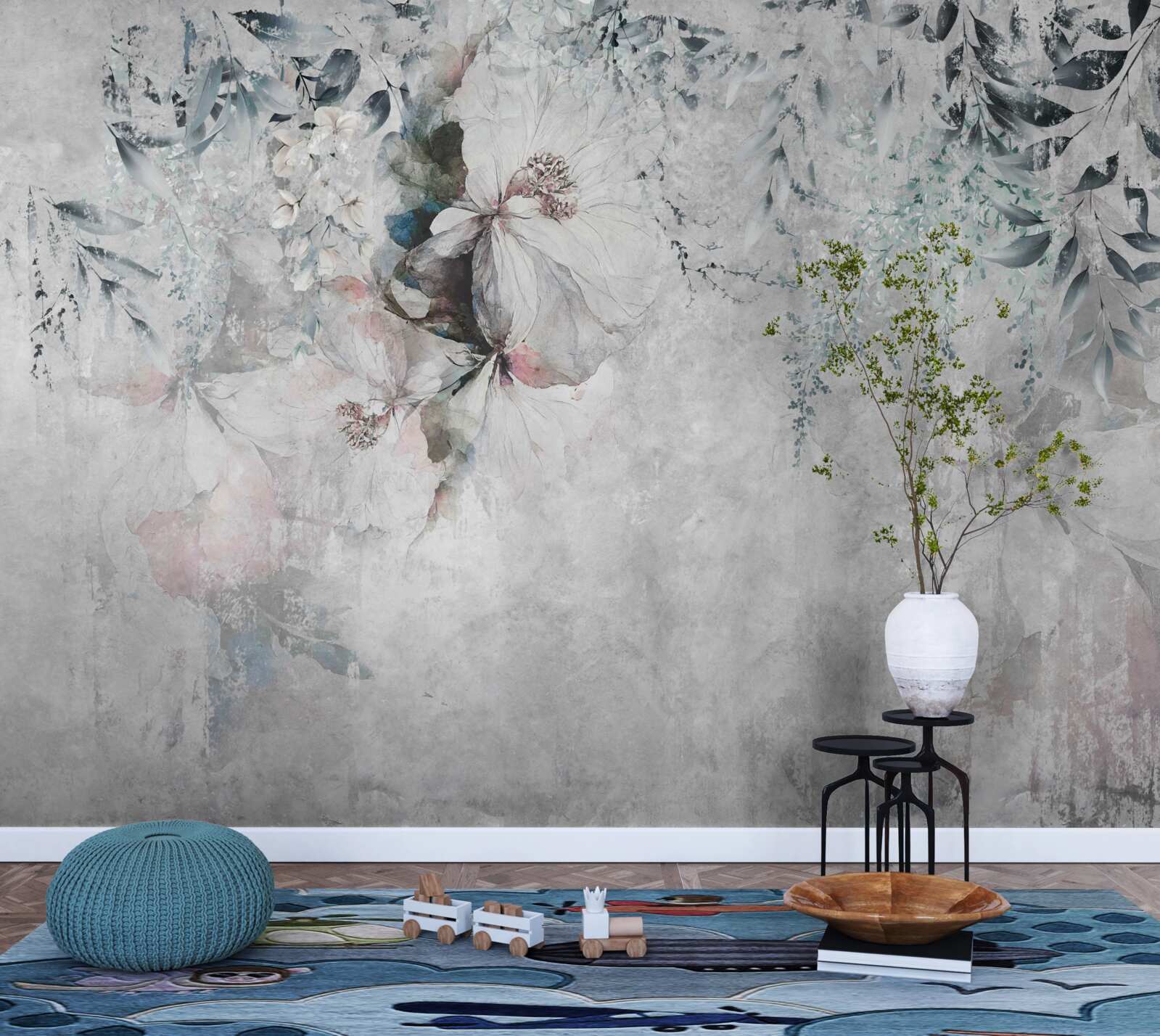 Фотошпалери райдужка сіра на тлі того ж відтінку