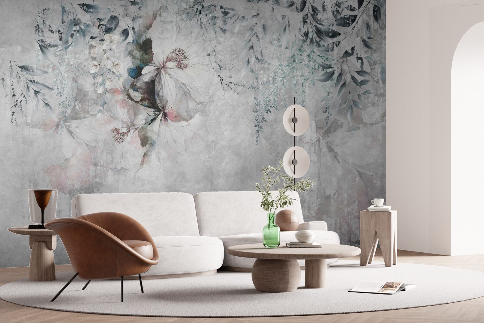 Фотошпалери райдужка сіра на тлі того ж відтінку