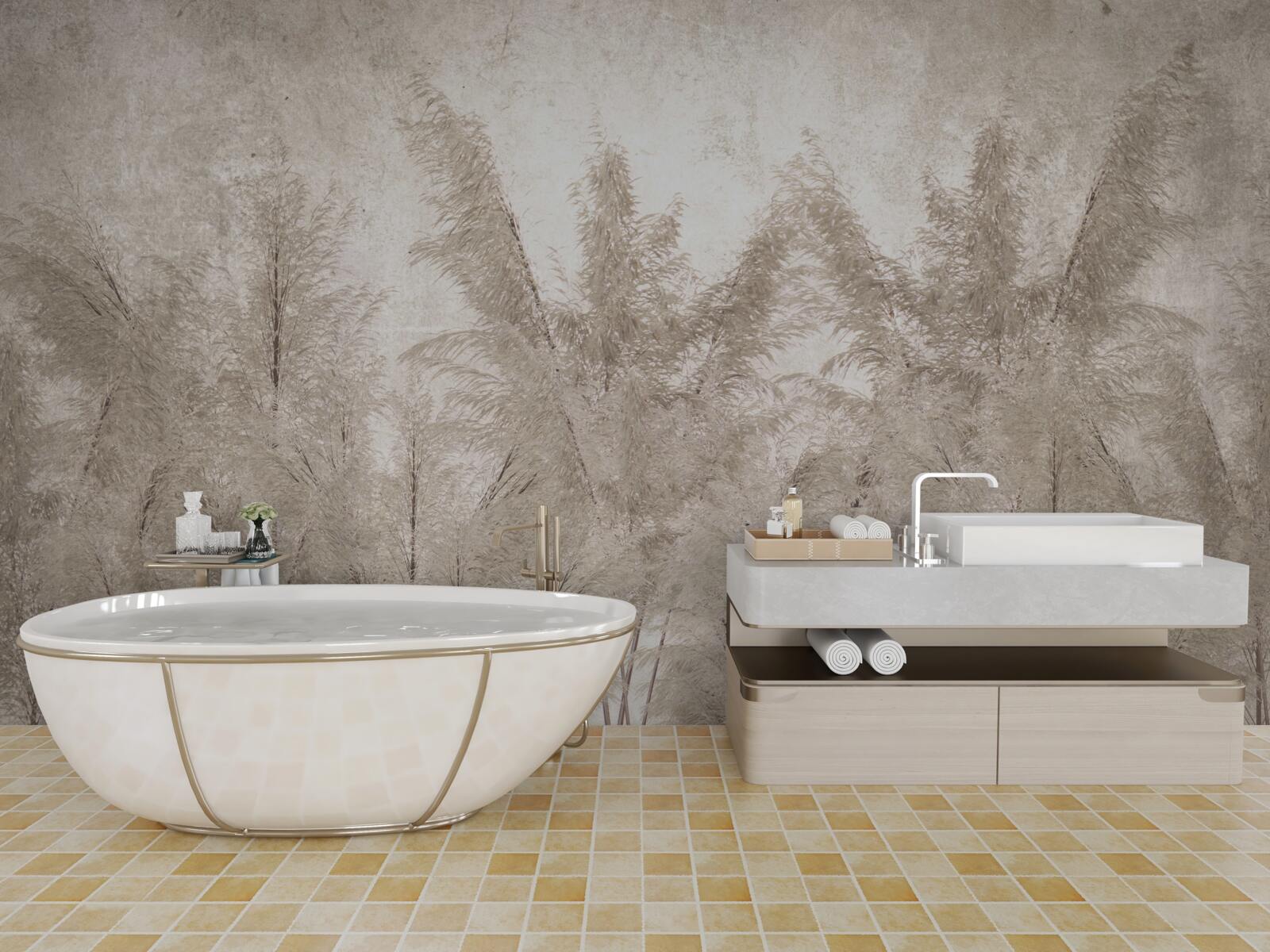 Фотошпалери тропічний ранок у тумані