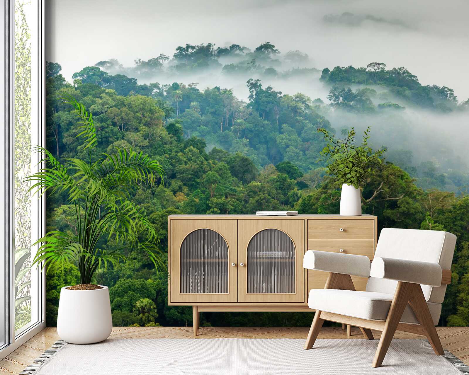 Фотошпалери джунглі оповиті густим туманом