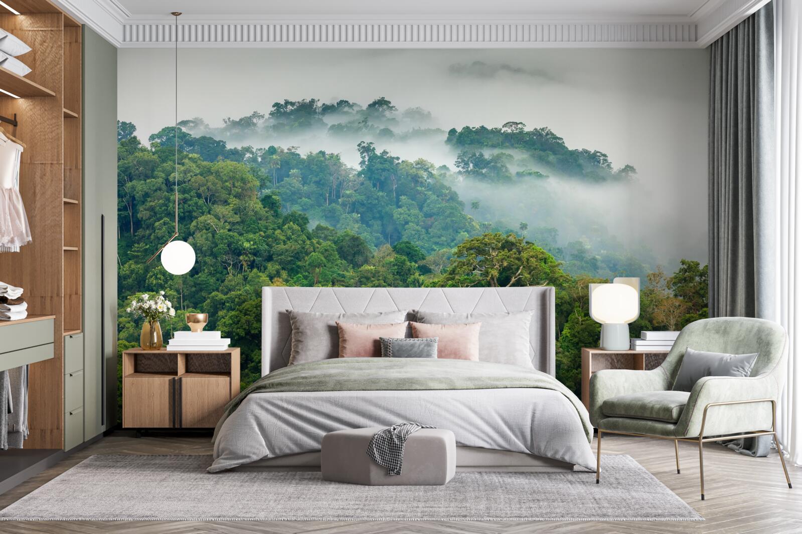Фотошпалери джунглі оповиті густим туманом