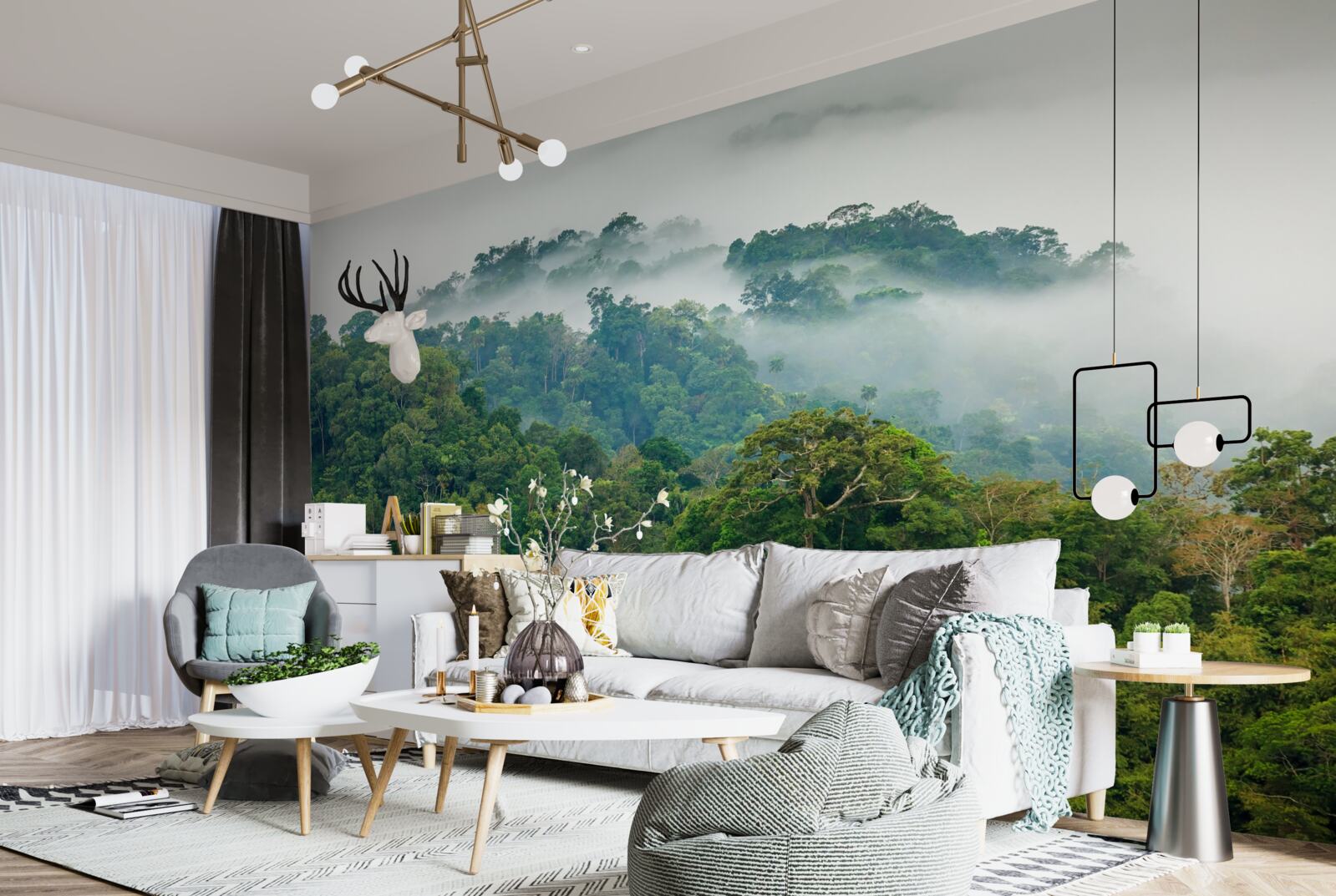 Фотошпалери джунглі оповиті густим туманом