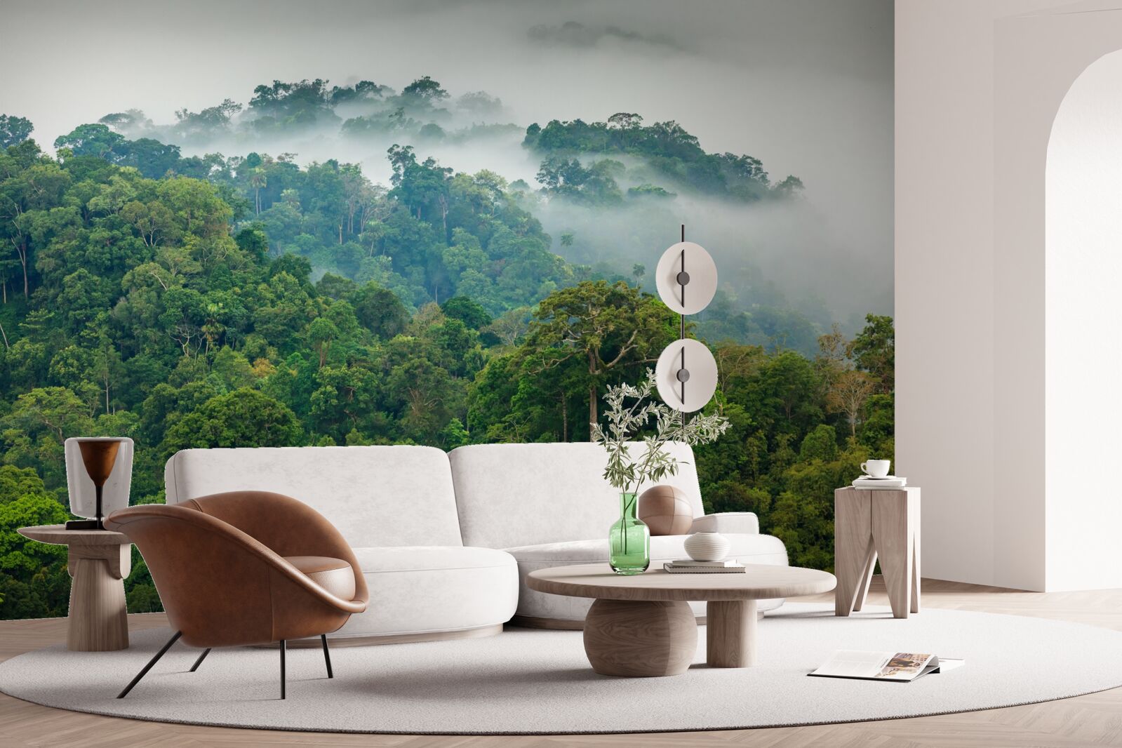 Фотошпалери джунглі оповиті густим туманом