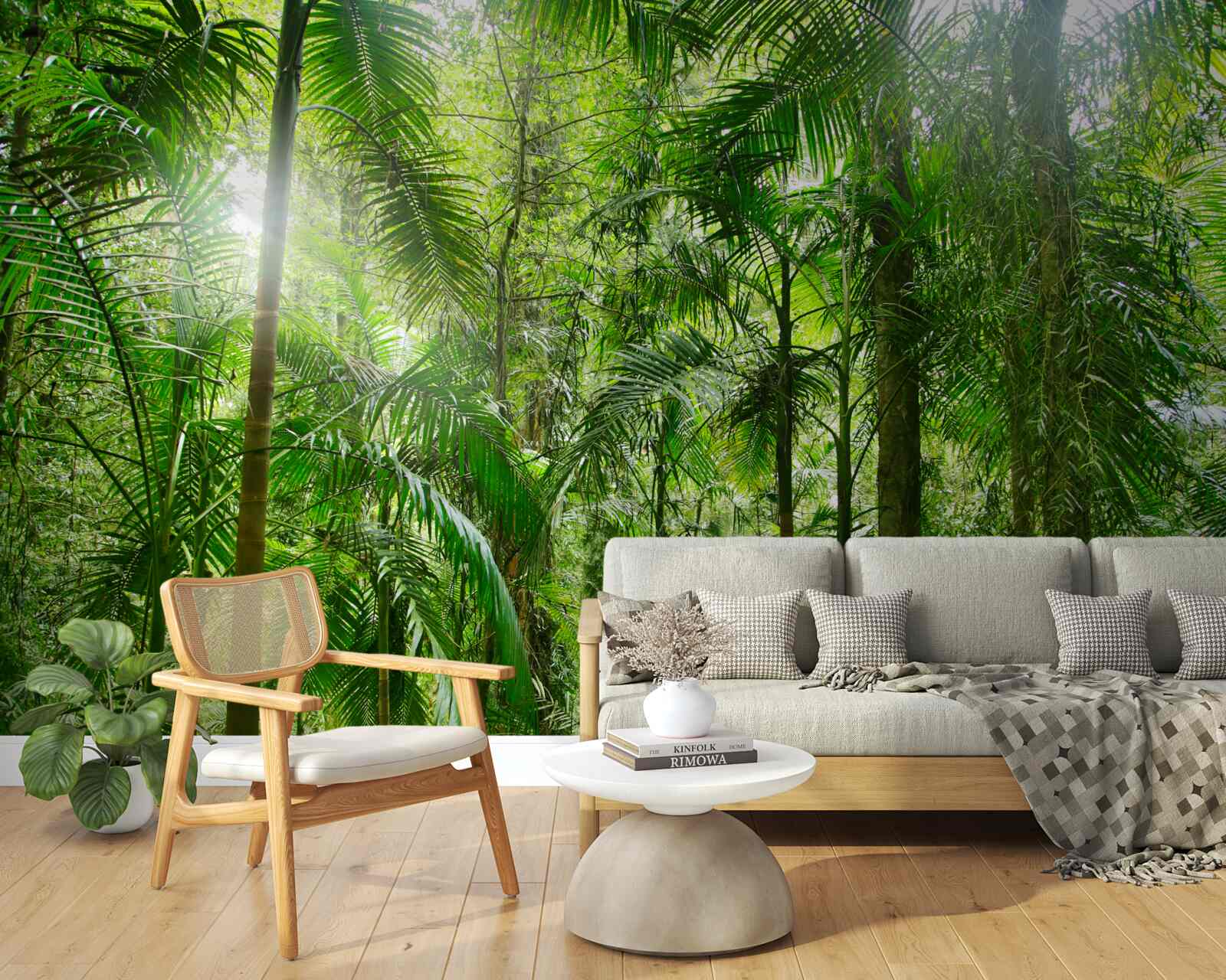 Фотошпалери пишна рослинність у лісистій місцевості