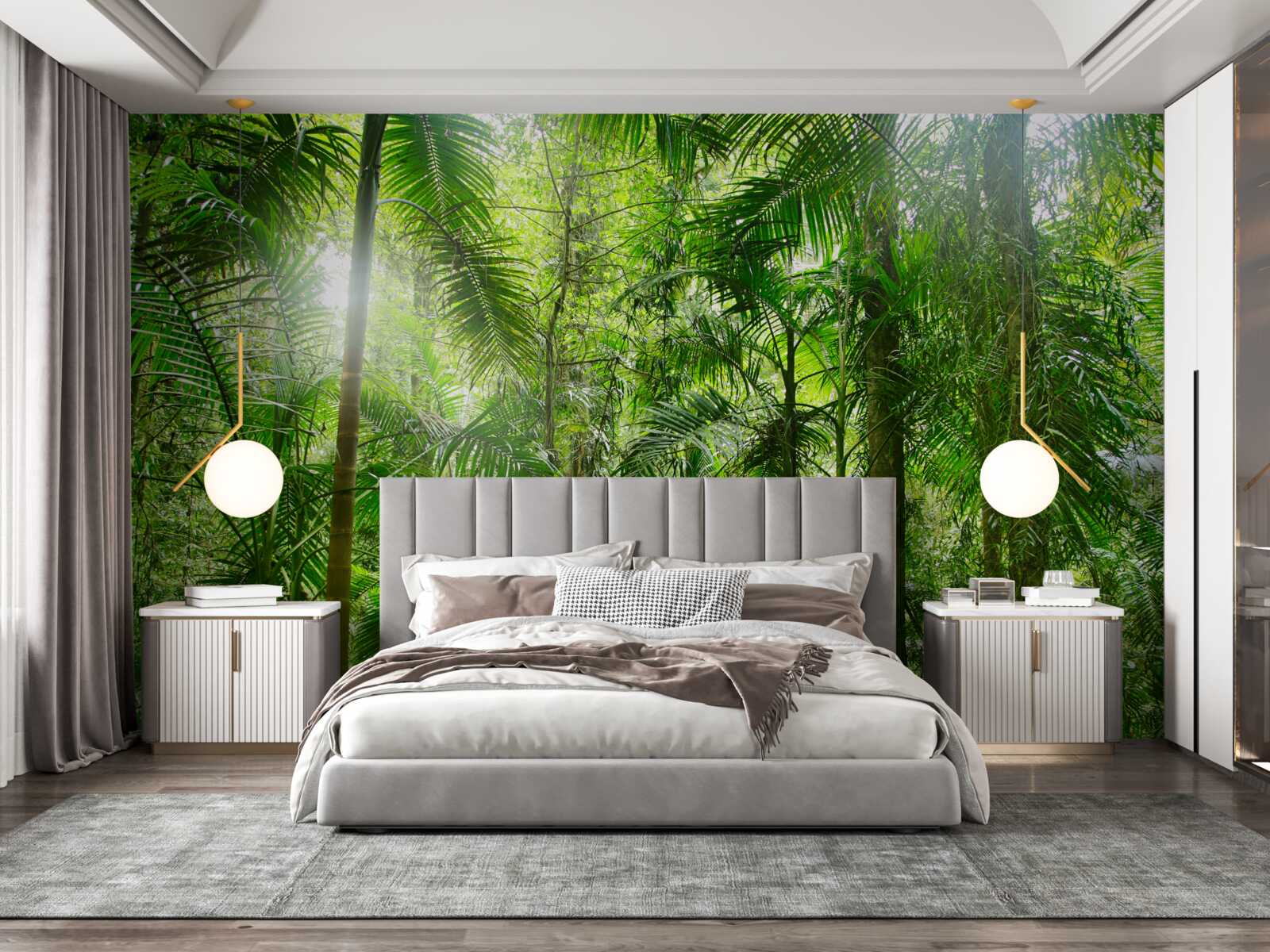 Фотошпалери пишна рослинність у лісистій місцевості