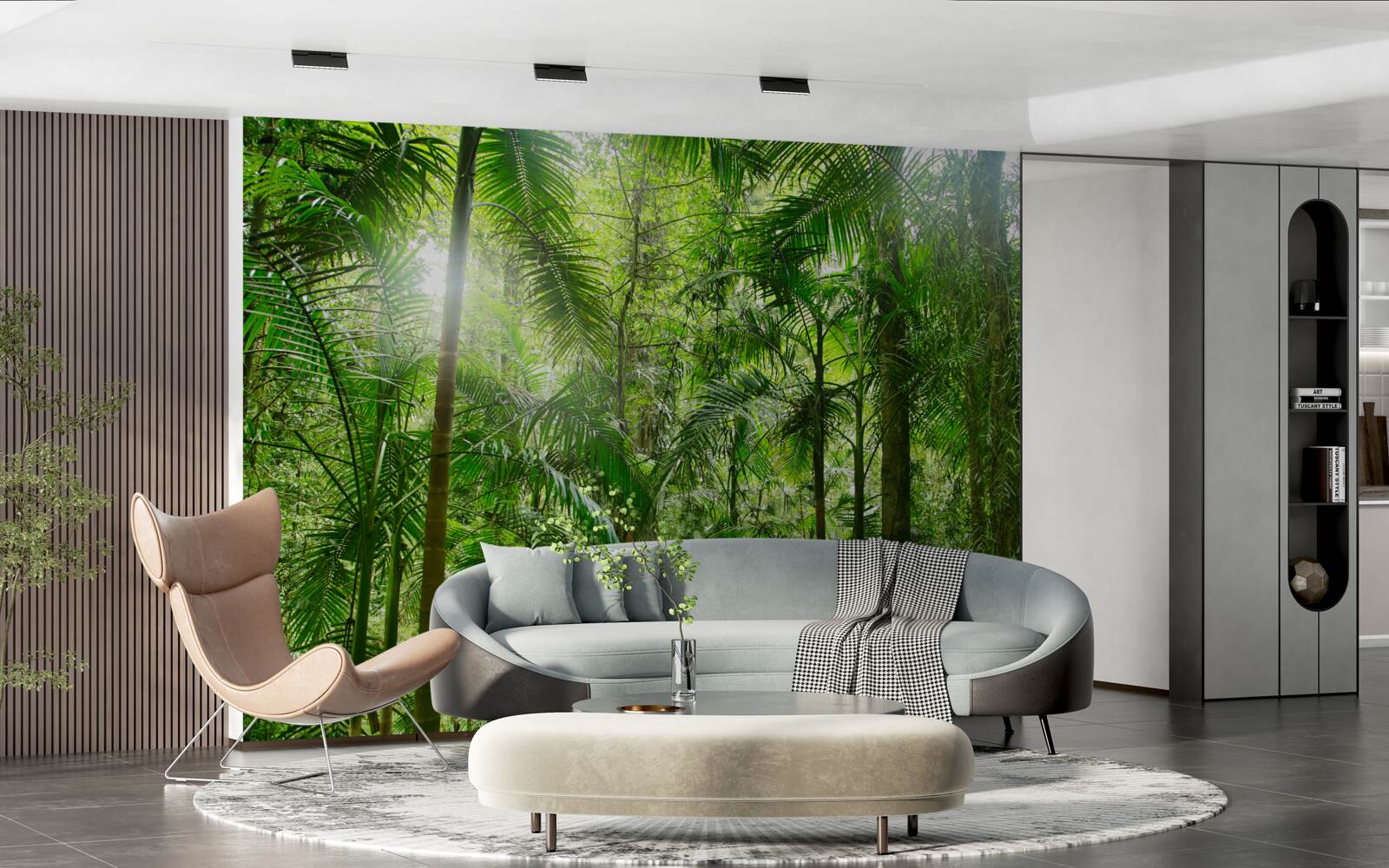 Фотошпалери пишна рослинність у лісистій місцевості