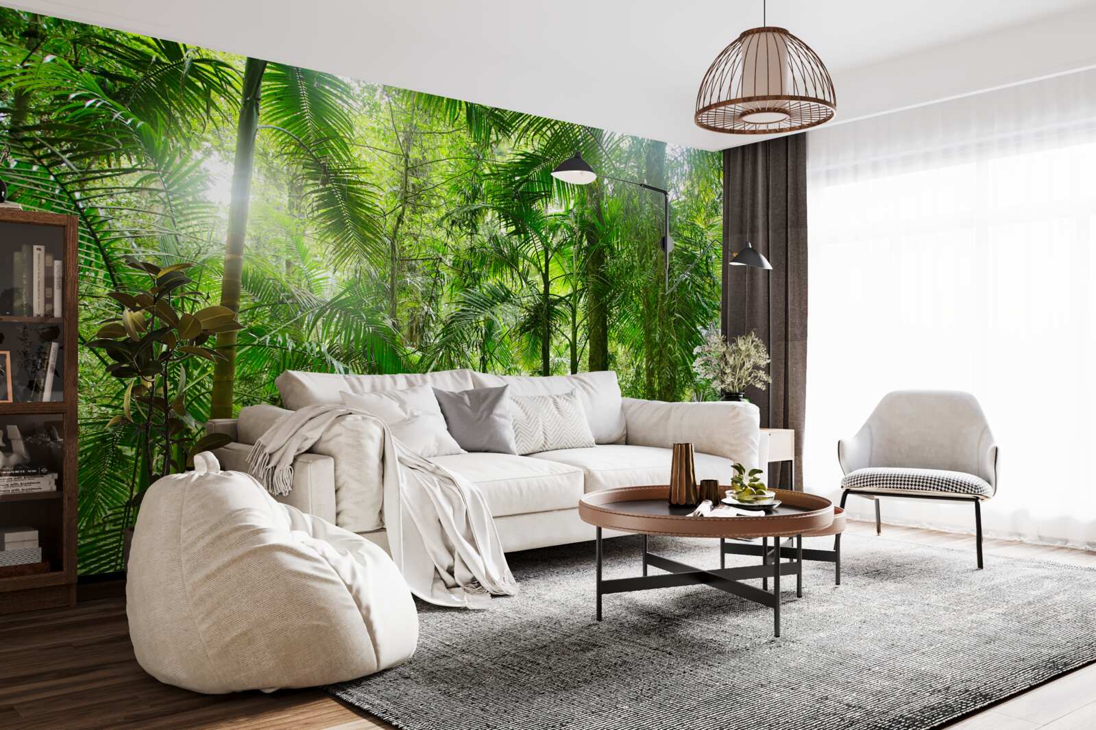 Фотошпалери пишна рослинність у лісистій місцевості