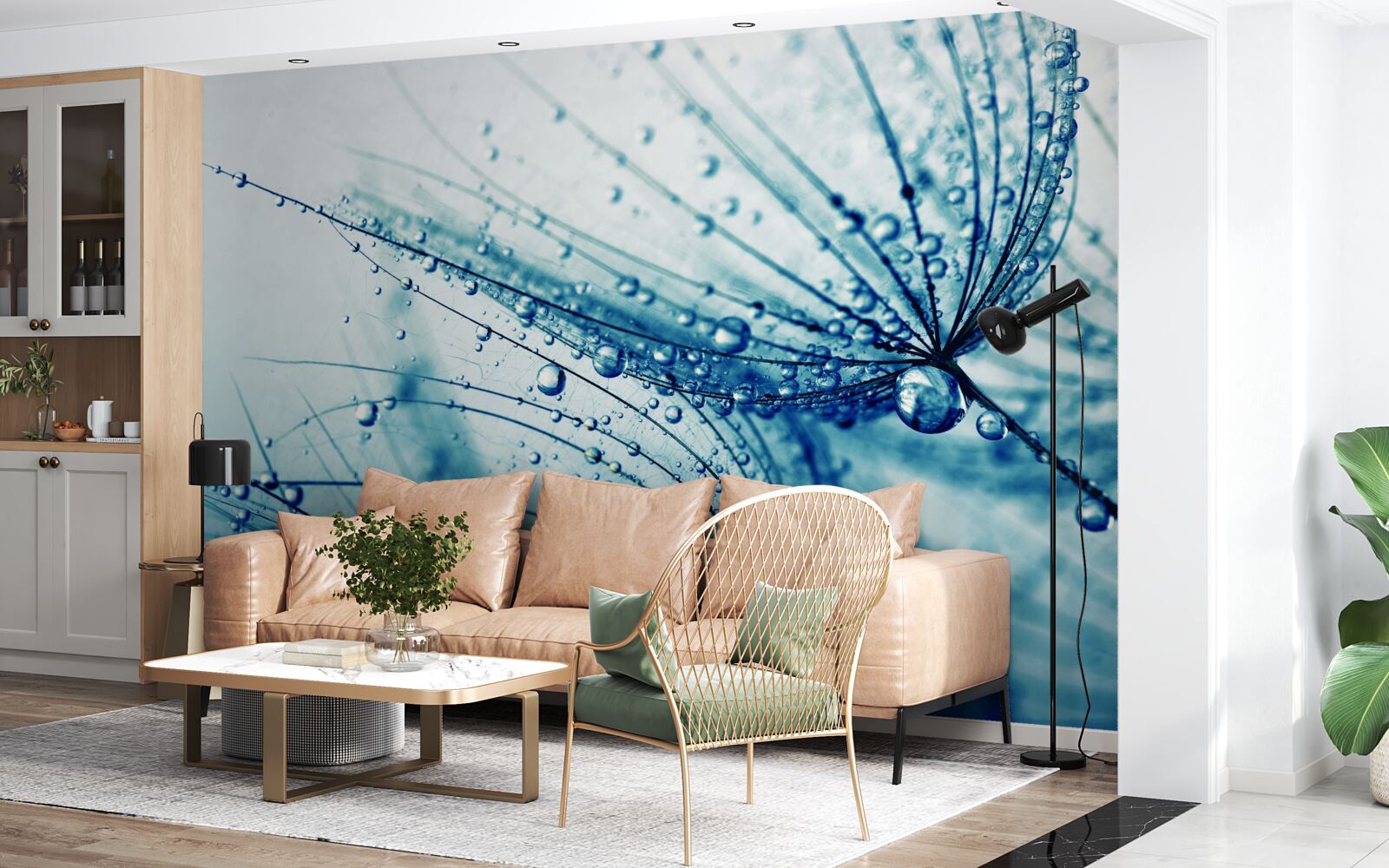 Фотошпалери краплі кульбаби