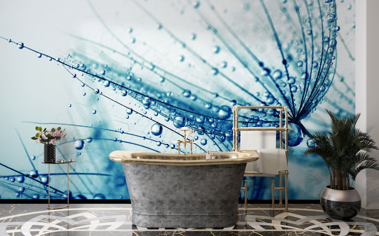 Фотошпалери краплі кульбаби