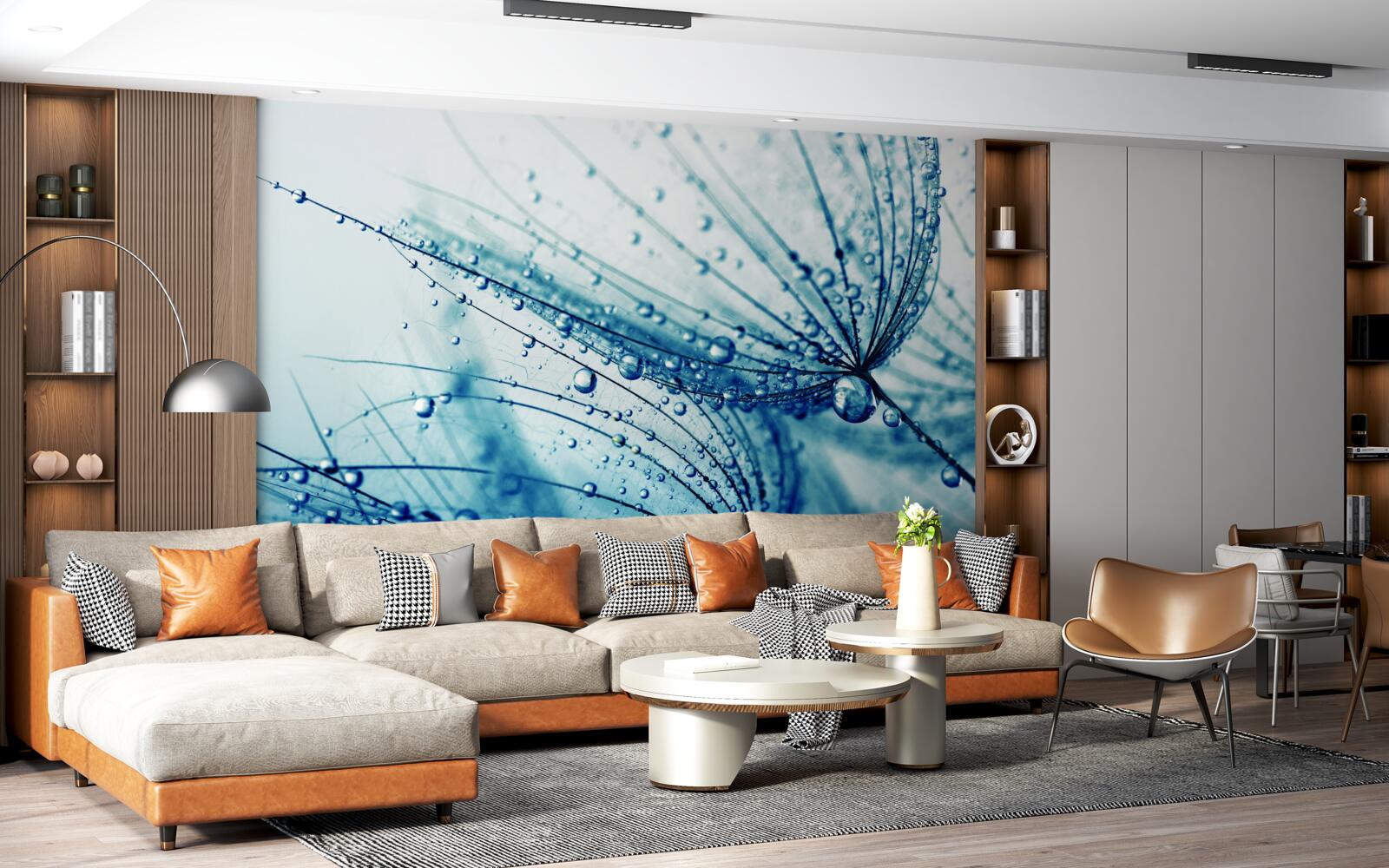 Фотошпалери краплі кульбаби