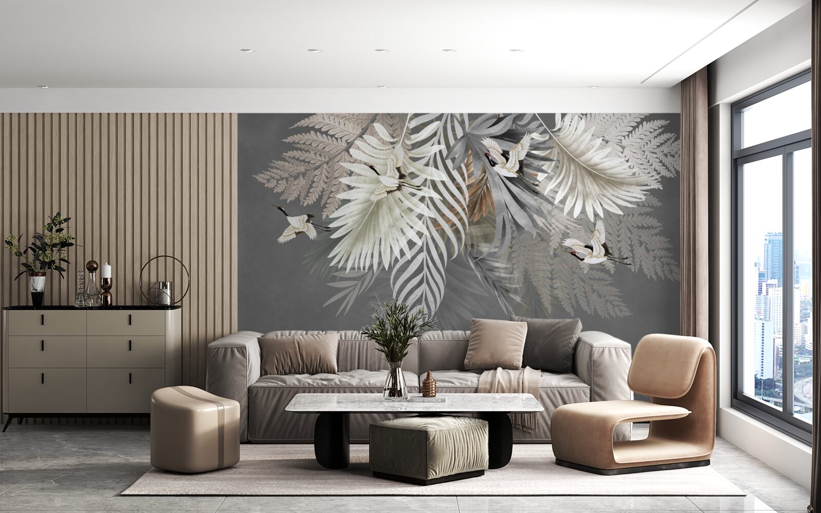 Фотошпалери підвісний букет листя з тропіків