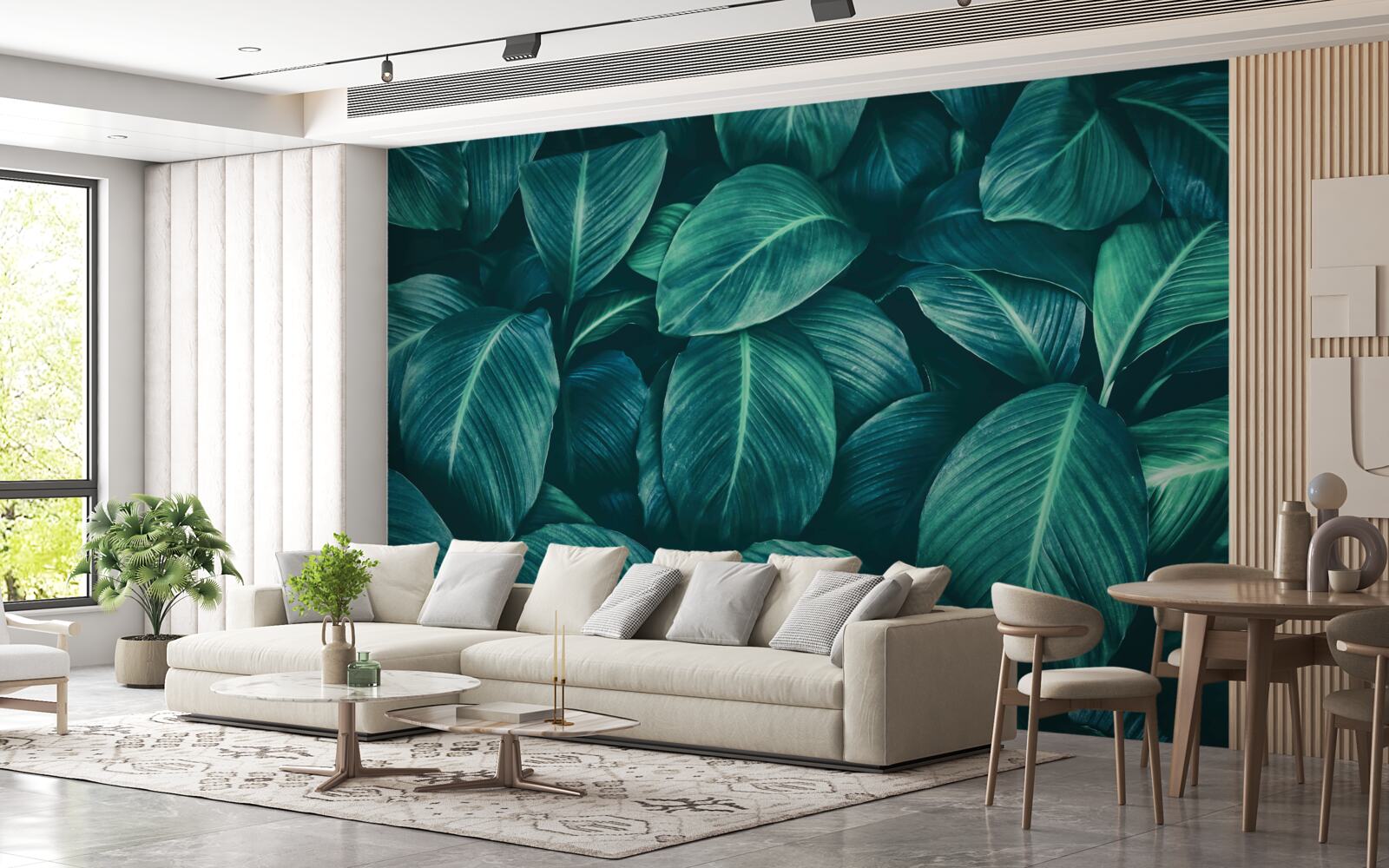 Фотошпалери листя папороті має яскравий смарагдовий колір