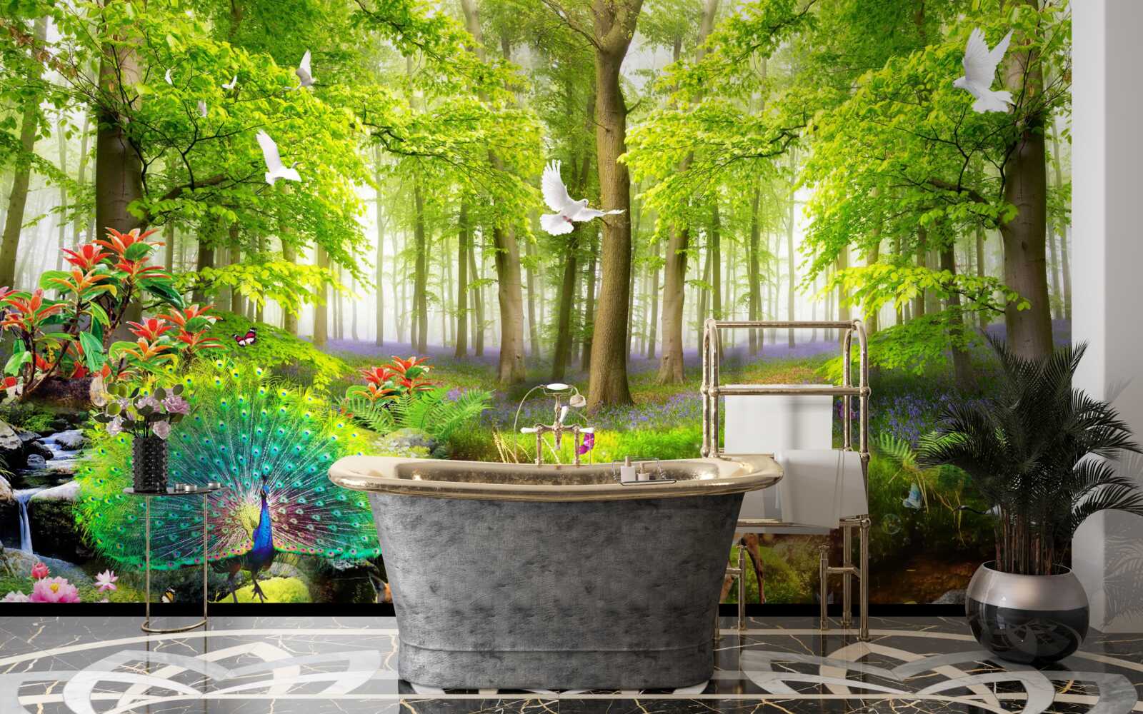 Фотошпалери фауна зелених літніх лісів