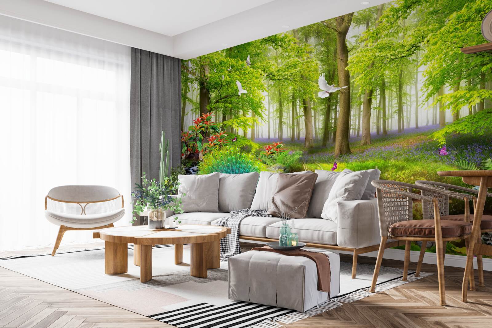 Фотошпалери фауна зелених літніх лісів