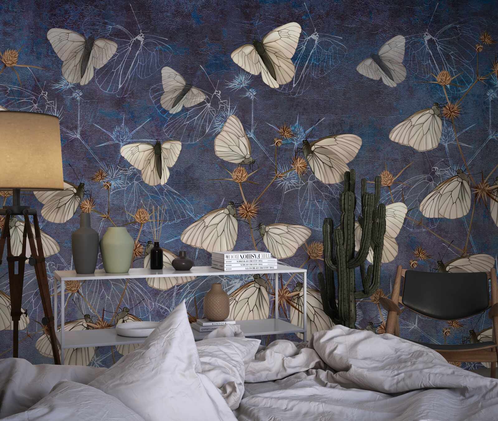 Фотошпалери білі метелики під час вегетації