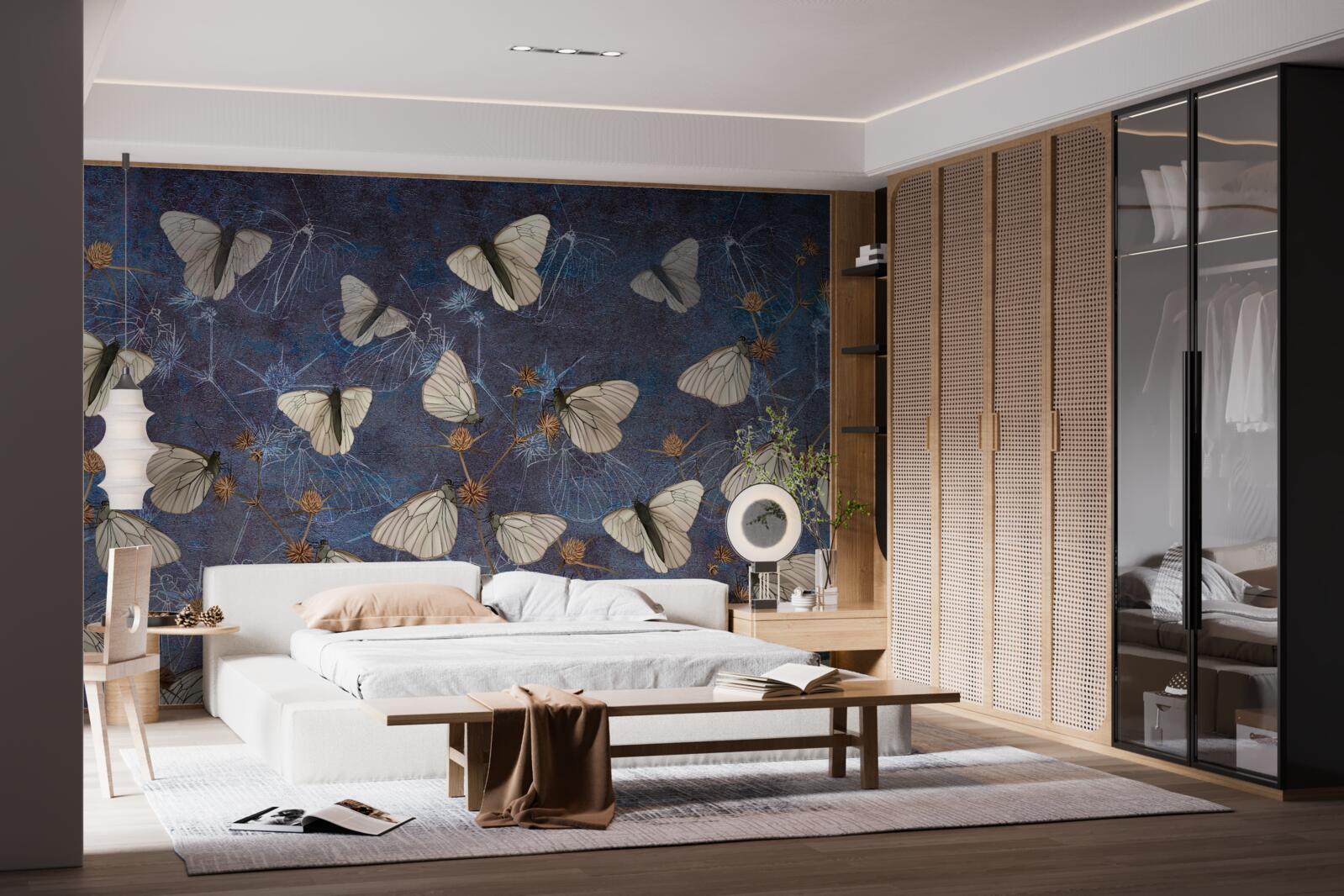 Фотошпалери білі метелики під час вегетації