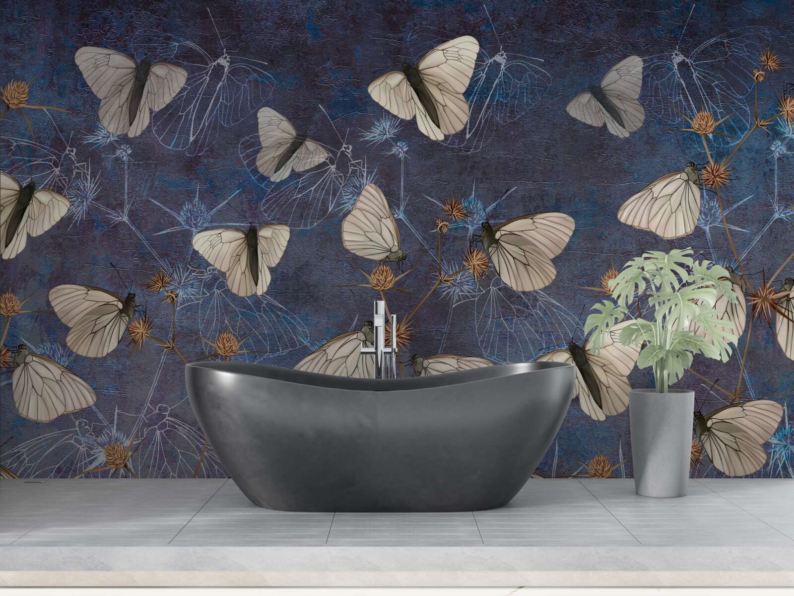 Фотошпалери білі метелики під час вегетації