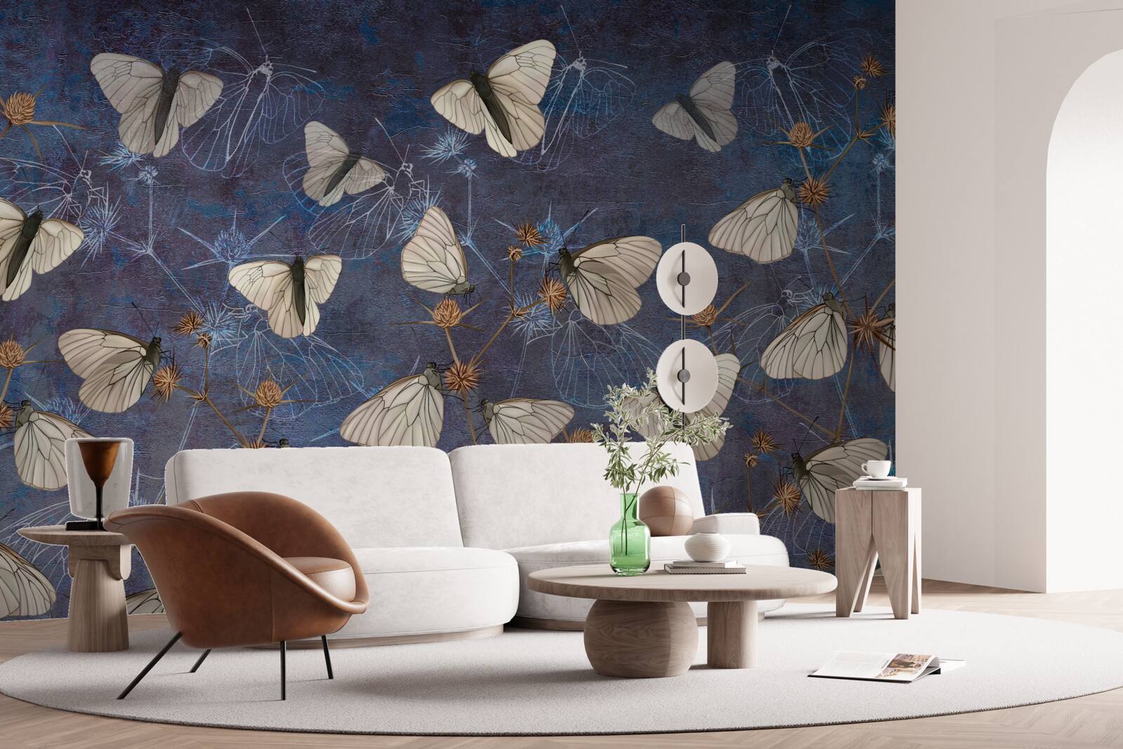 Фотошпалери білі метелики під час вегетації