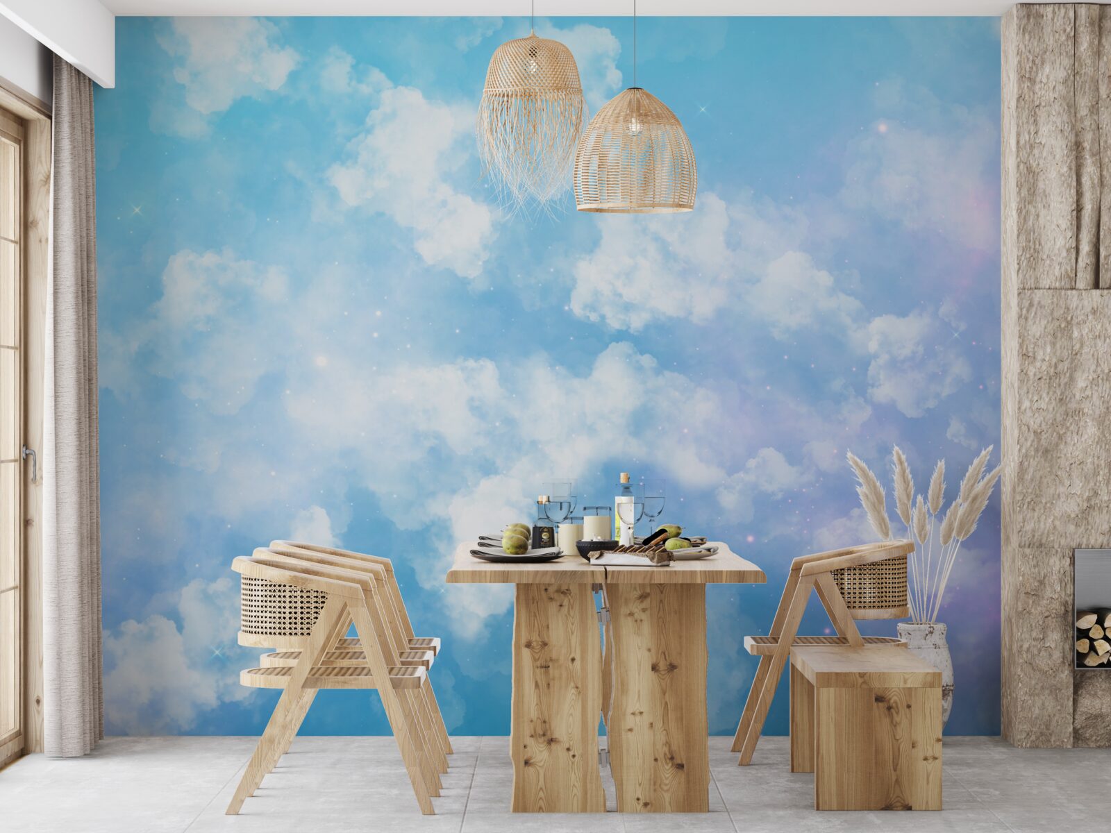 Фотошпалери небосхил, що радує око своєю яскравістю і білосніжними хмарами