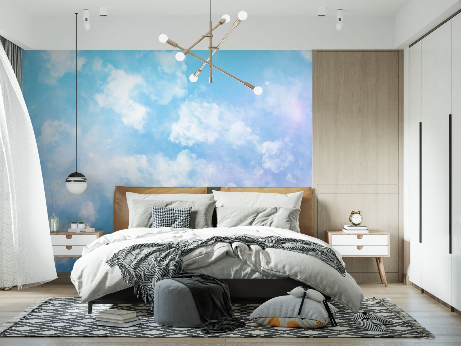 Фотошпалери небосхил, що радує око своєю яскравістю і білосніжними хмарами