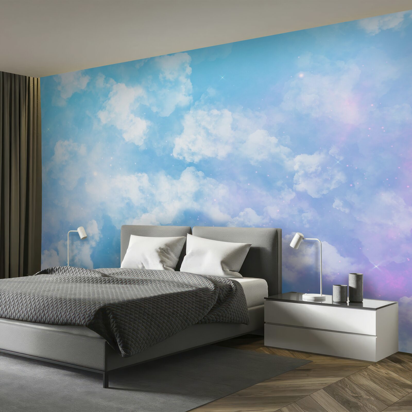 Фотошпалери небосхил, що радує око своєю яскравістю і білосніжними хмарами