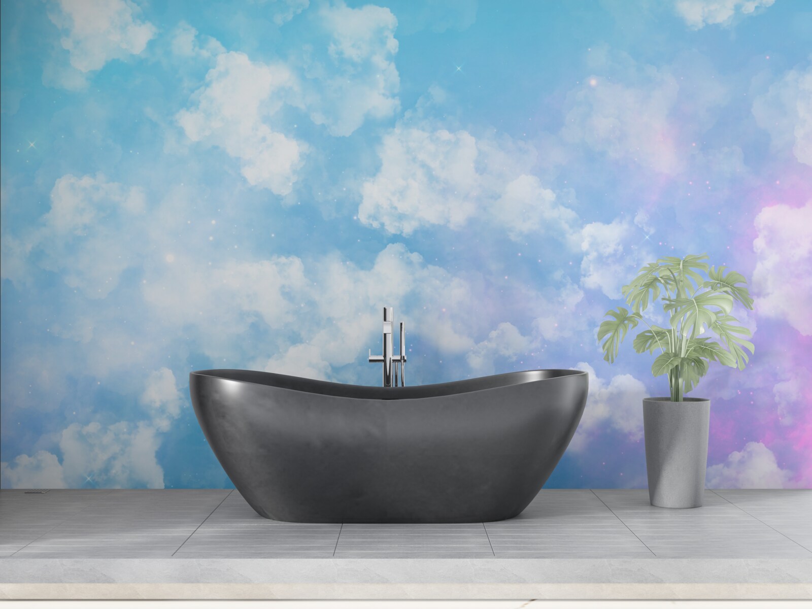 Фотошпалери небосхил, що радує око своєю яскравістю і білосніжними хмарами