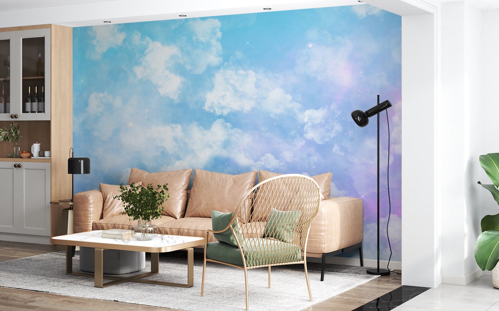 Фотошпалери небосхил, що радує око своєю яскравістю і білосніжними хмарами