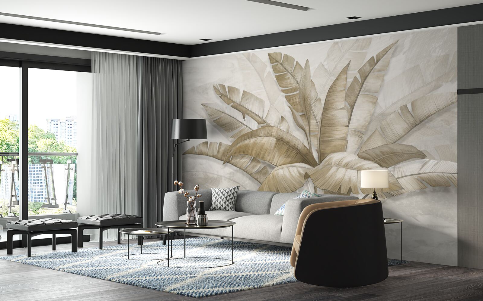 Фотошпалери пучок великого пальмового листя