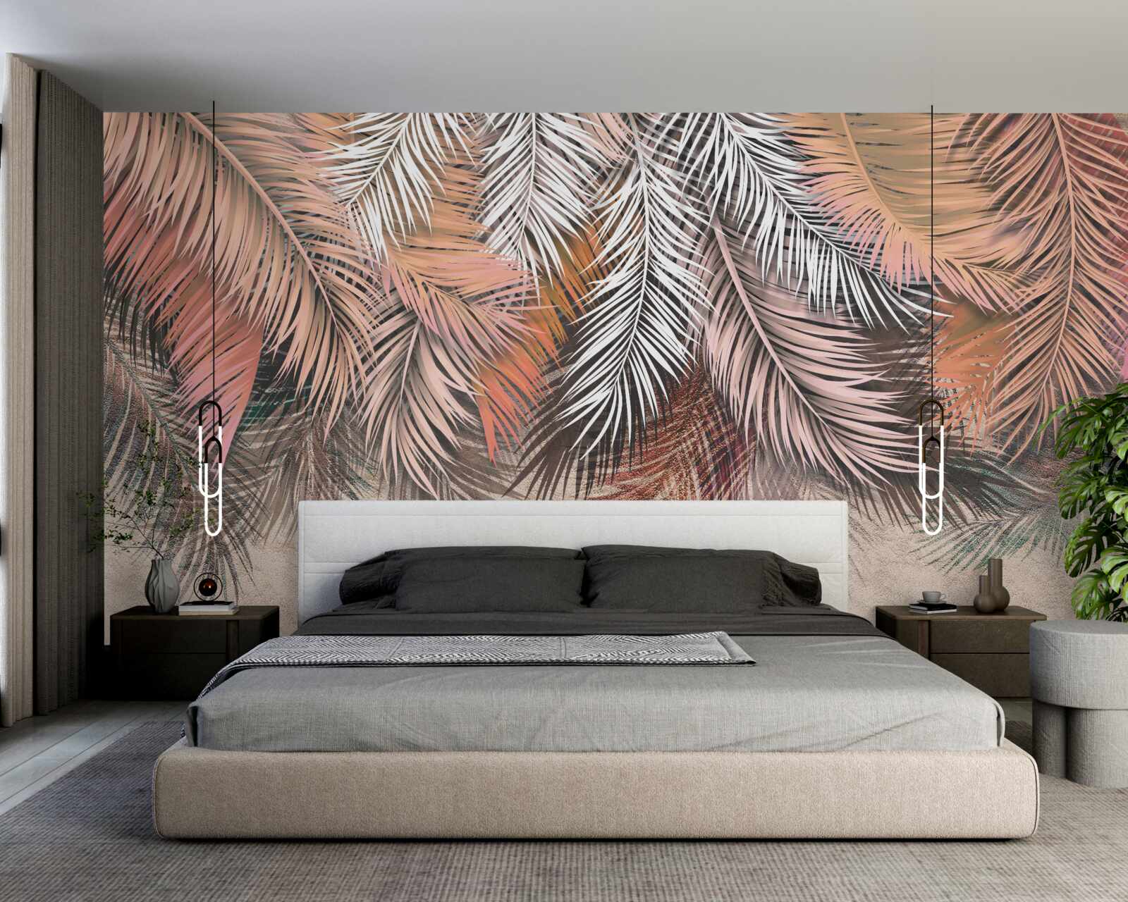 Фотошпалери падаюче листя у формі пір'я