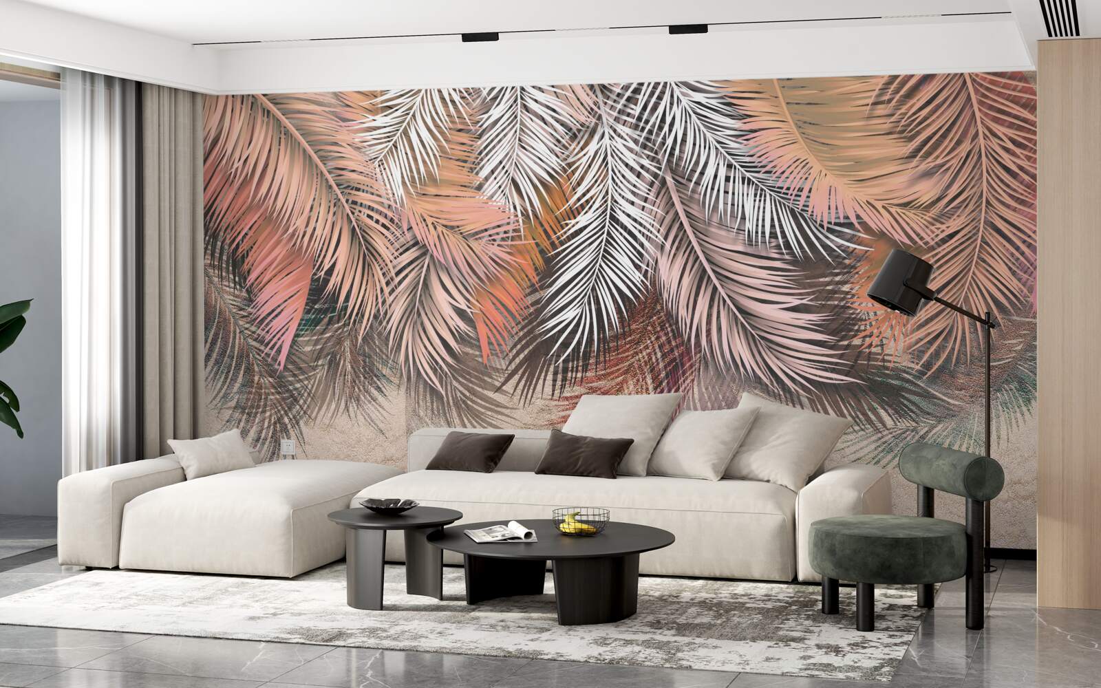 Фотошпалери падаюче листя у формі пір'я