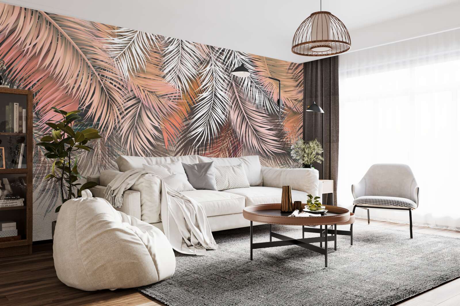 Фотошпалери падаюче листя у формі пір'я