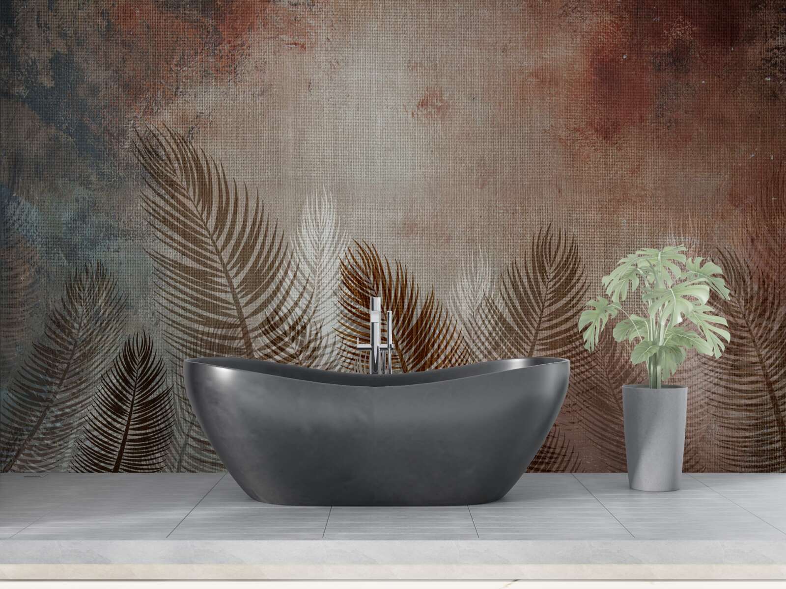 Фотошпалери пальмове листя в осінній палітрі має пухнастий вигляд