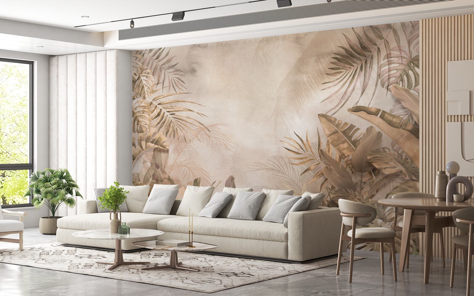 Фотошпалери монстера та пальми ростуть у тропічних лісах