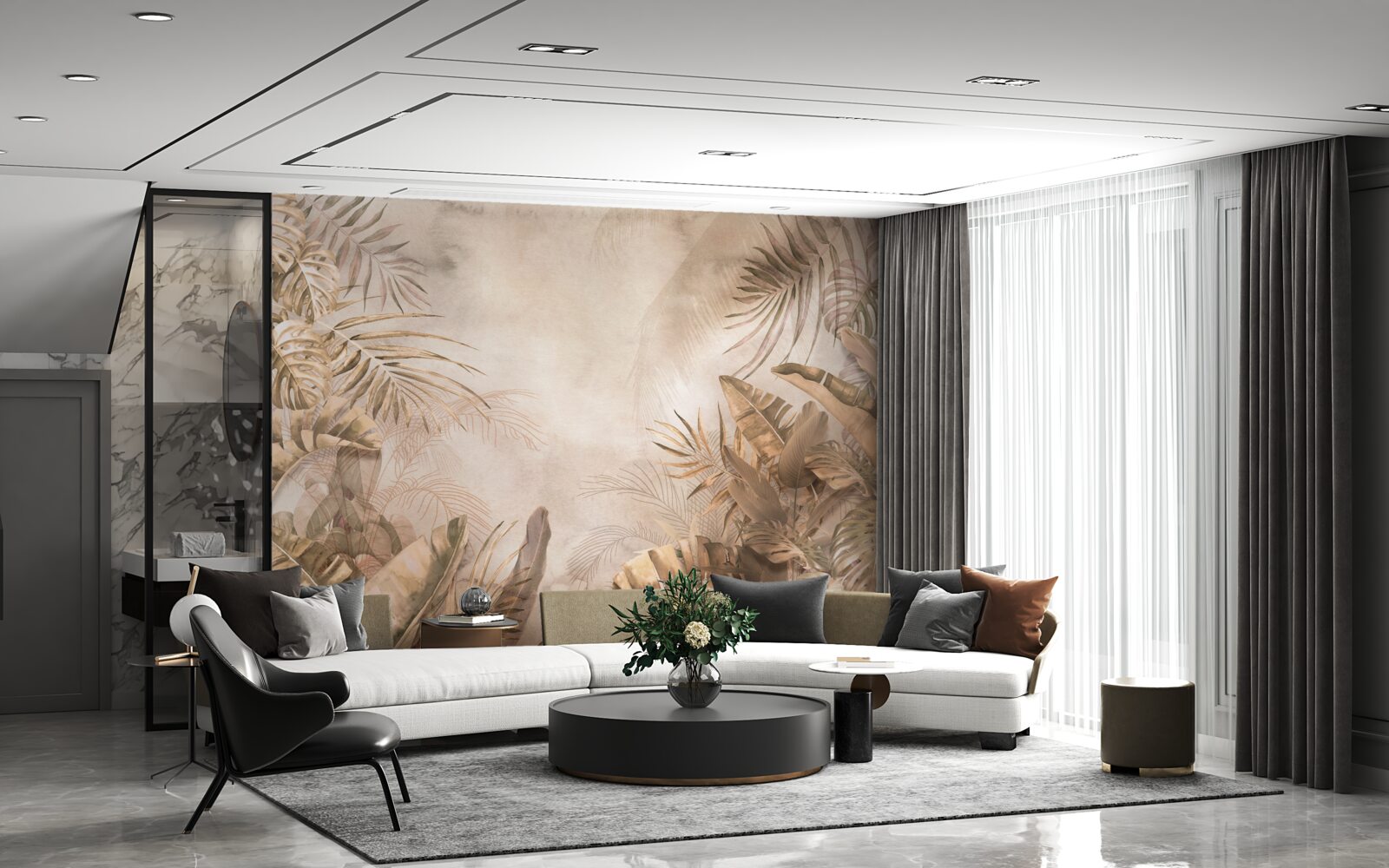 Фотошпалери монстера та пальми ростуть у тропічних лісах