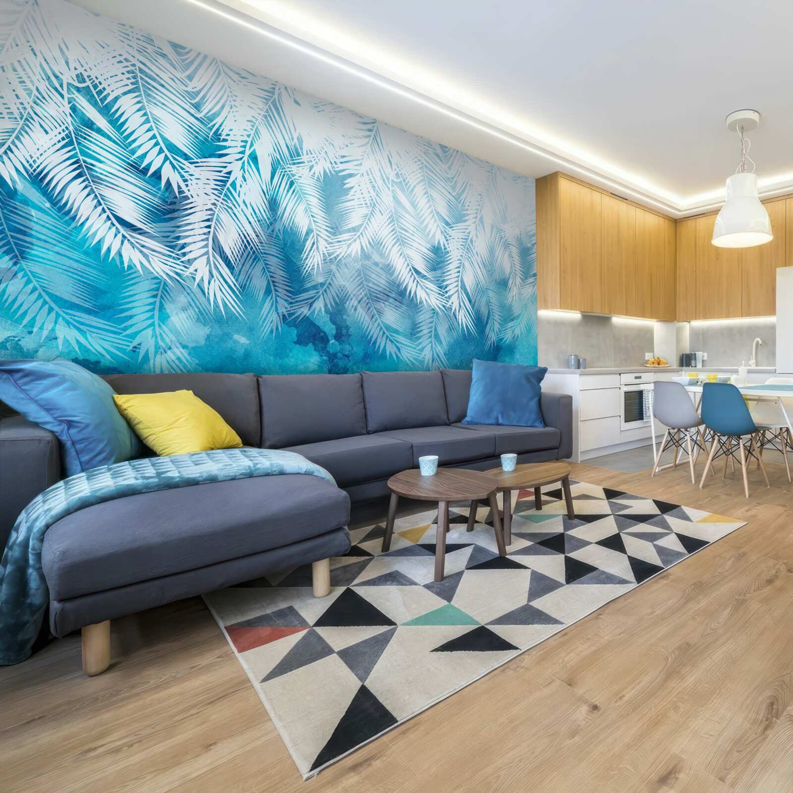 Фотошпалери біле листя папороті на зимовому тлі