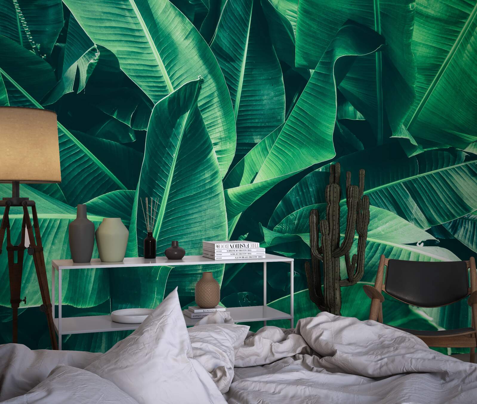 Фотошпалери тропічна рослинність зі смарагдовим відтінком