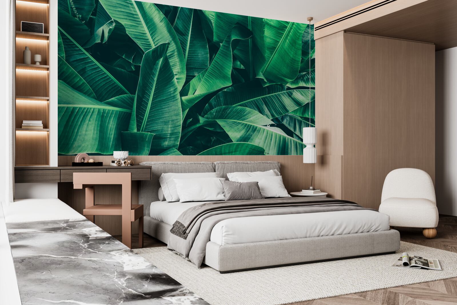 Фотошпалери тропічна рослинність зі смарагдовим відтінком