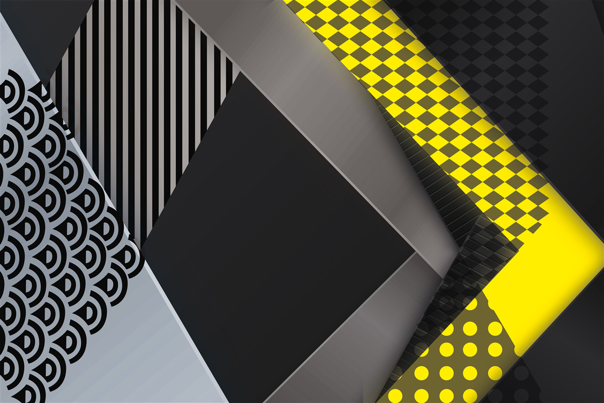 Фотошпалери прямокутники чорного та жовтого кольорів